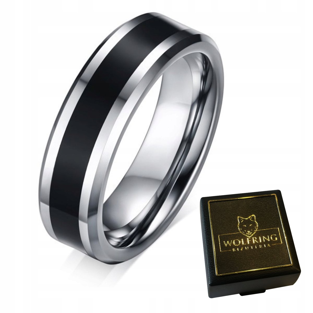 OBRĄCZKA PIERŚCIONEK z Wolframu WOLFRING EU19 US09