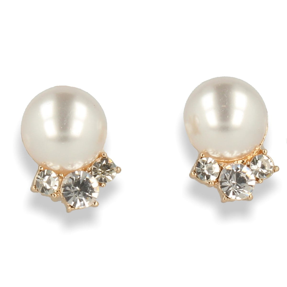 Klipsy do uszu z cyrkoniami złote