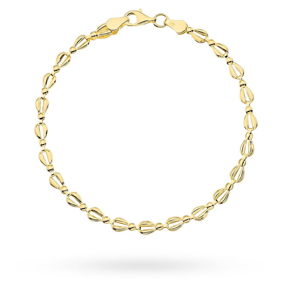 Bransoletka złota łezki i kółeczka pr. 585