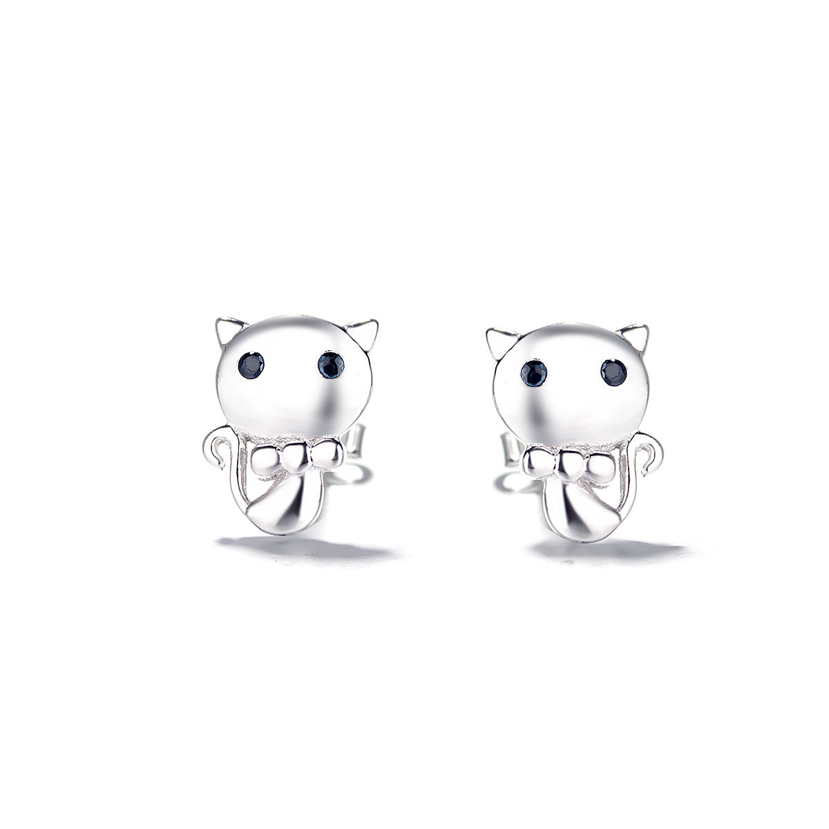 Kolczyki srebrne koty