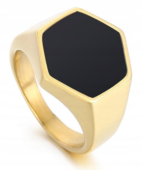 Sygnet UNISEX ZŁOTY Stal 316L Pozłacany EU22 US10