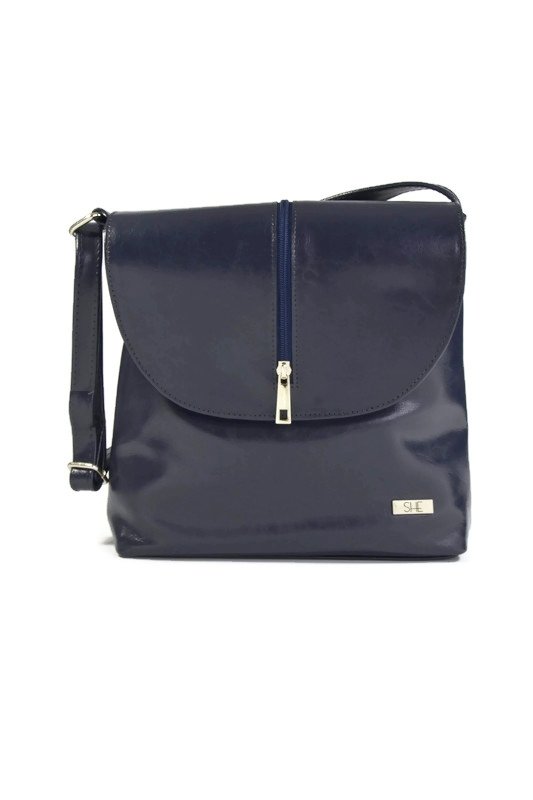 Granatowa listonoszka ze skóry DAN-A