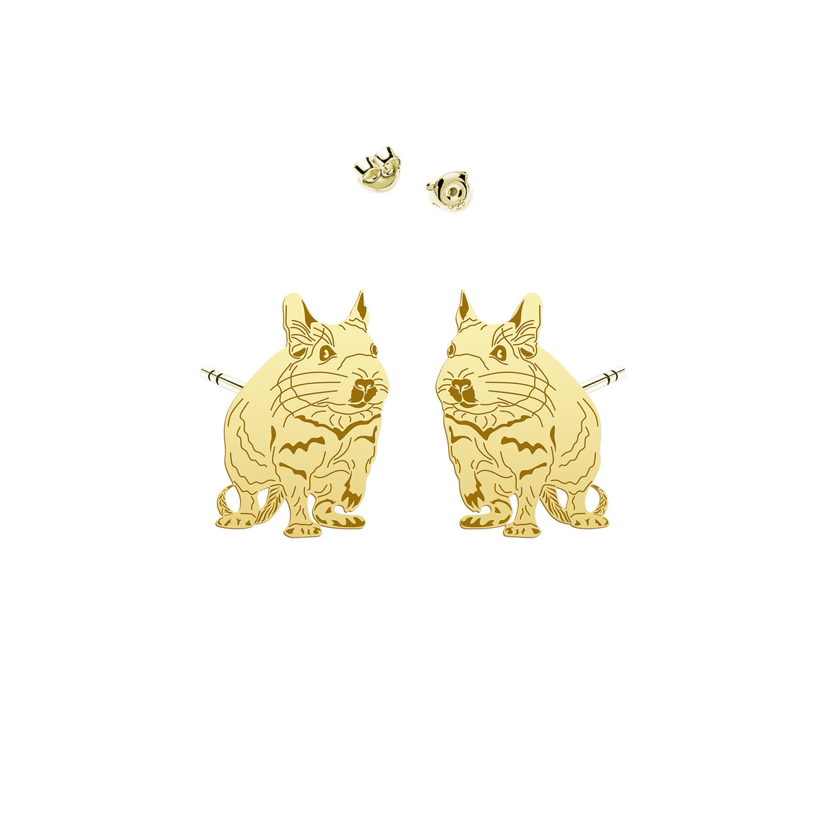 Kolczyki Koszatniczka srebro pozłacane - MEJK Jewellery