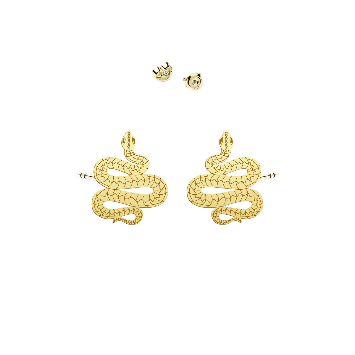 Kolczyki z Wężem srebro pozłacane - MEJK Jewellery