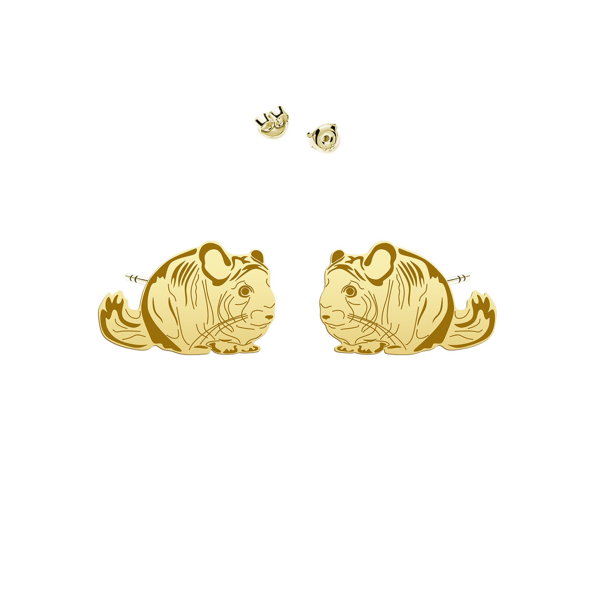 Kolczyki z Szynszylą srebro pozłacane - MEJK Jewellery