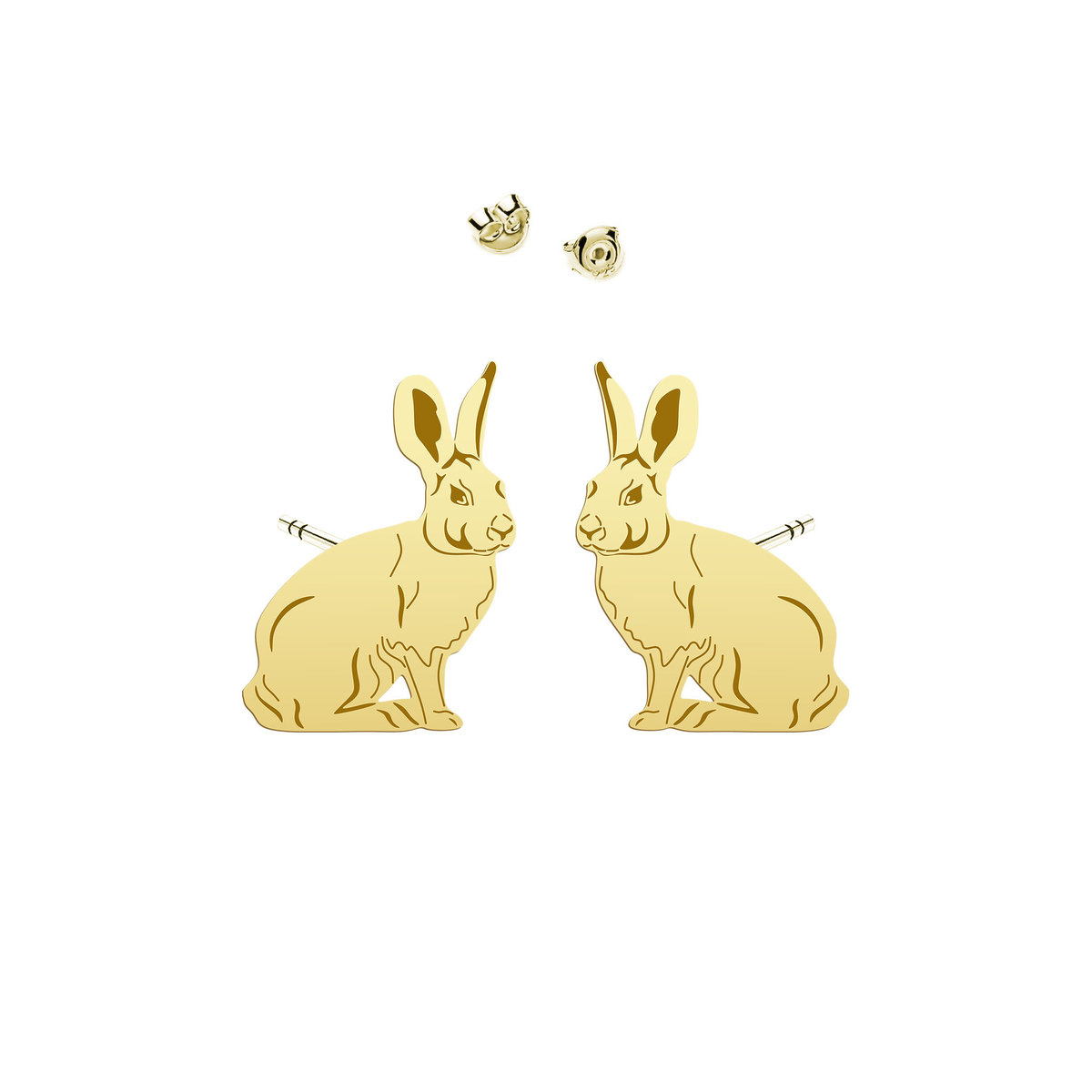 Kolczyki z Zającem srebro pozłacane - MEJK Jewellery