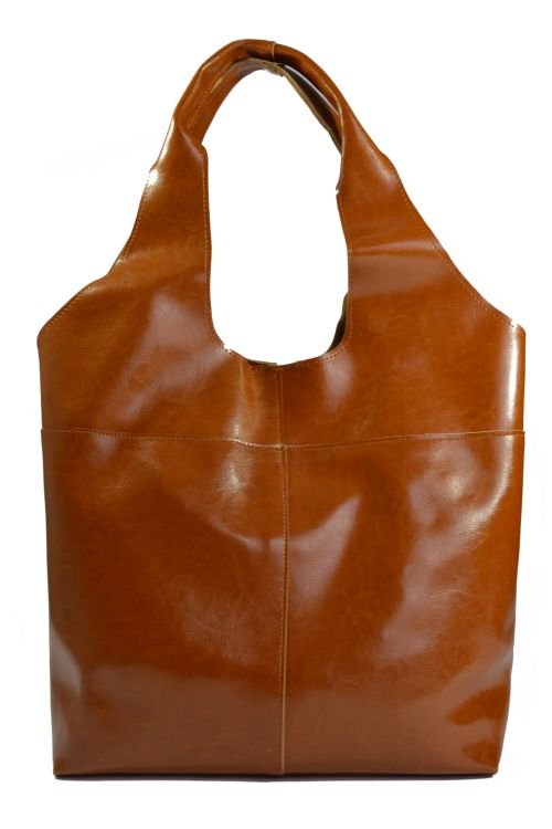 Brązowa duża skórzana shopperka