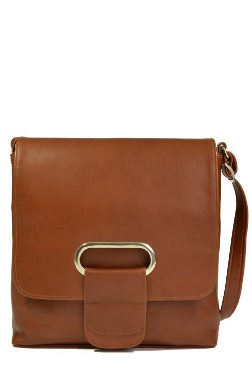 Brązowa skórzana listonoszka DAN-A