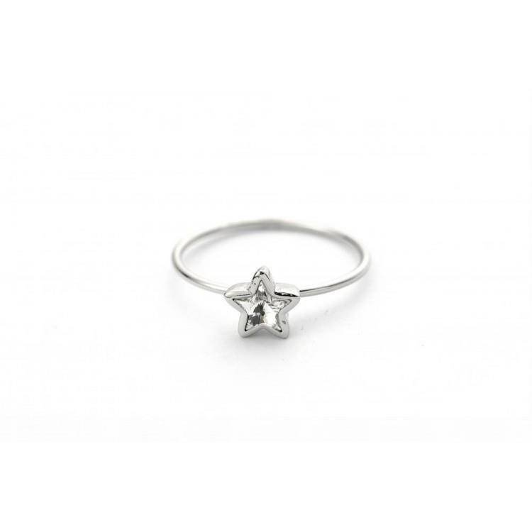 Pierścionek Kryształek Swarovski Stal Platerowana Białym Złotem Pst458, Rozmiar Pierścionków: Us8 Eu17