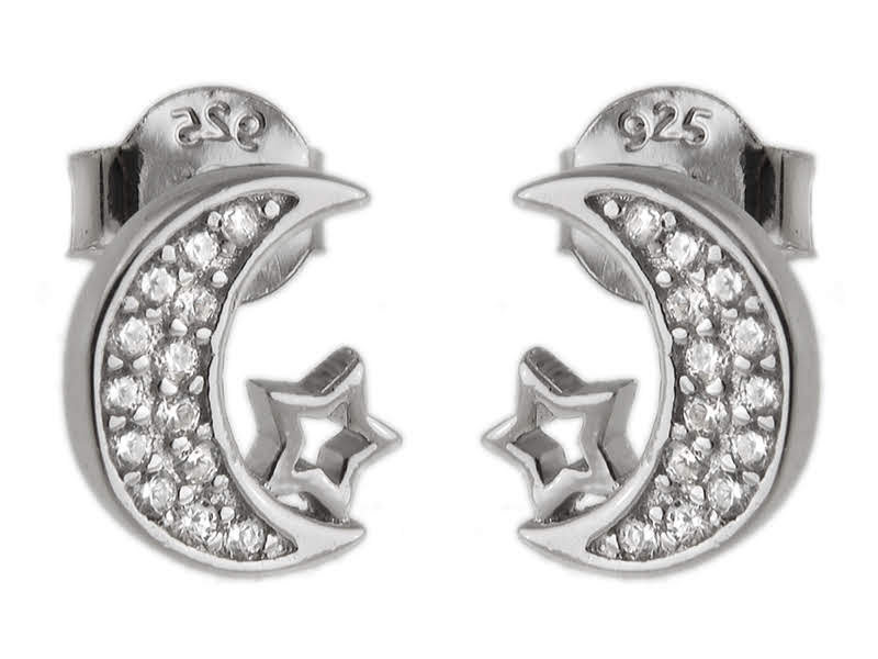 Kolczyki wkrętki Księżyc gwiazda K2612