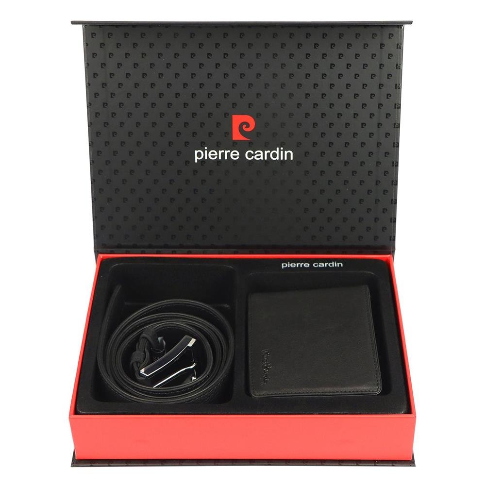 Zestaw prezentowy portfel +pasek Pierre Cardin ZG-104 Czarny
