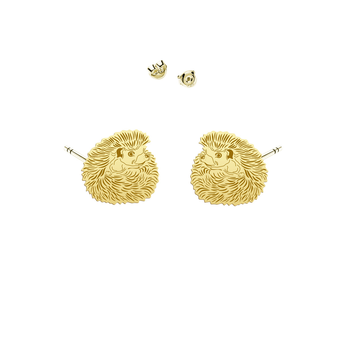 Kolczyki z Jeżem srebro pozłacane - MEJK Jewellery