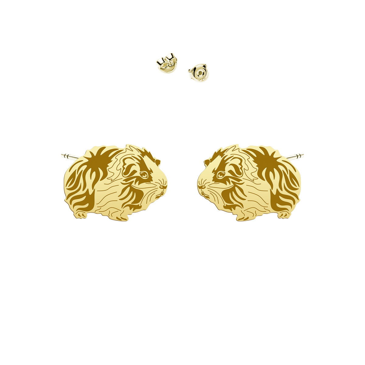 Kolczyki ze Świnką Morską srebro pozłacane - MEJK Jewellery