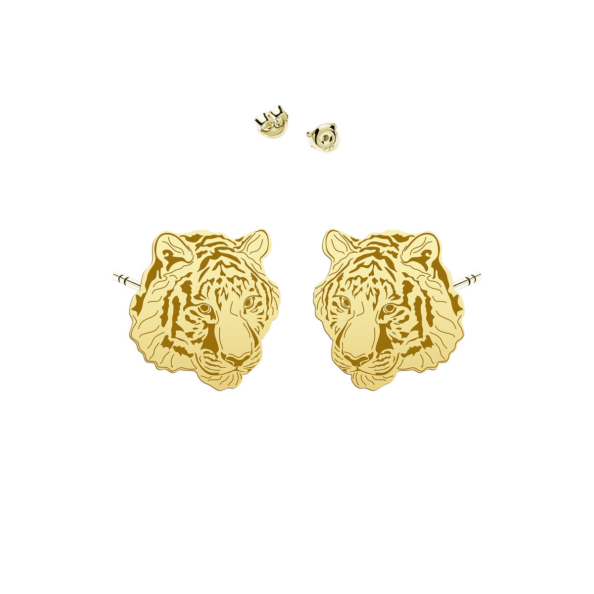 Kolczyki z Tygrysem srebro pozłacane - MEJK Jewellery