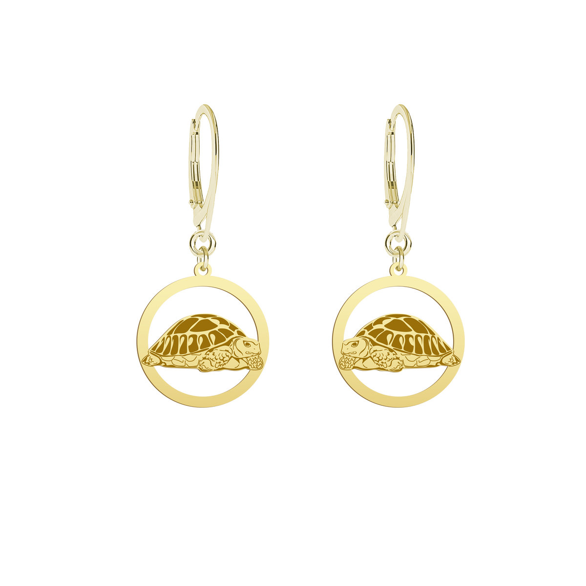 Kolczyki z Żółwiem srebro pozłacane - MEJK Jewellery