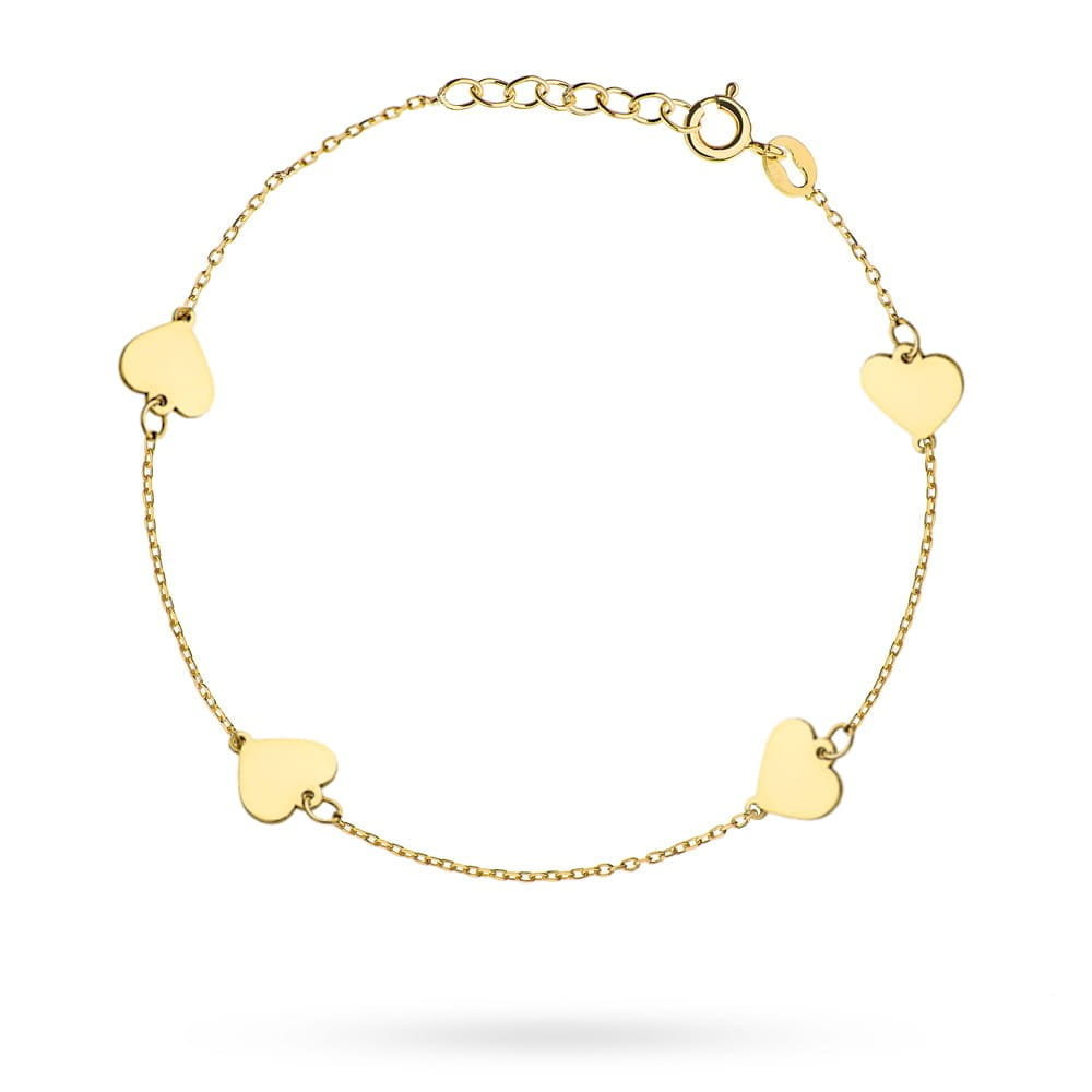 Bransoletka cztery pełne serduszka na łańcuszku pr. 585