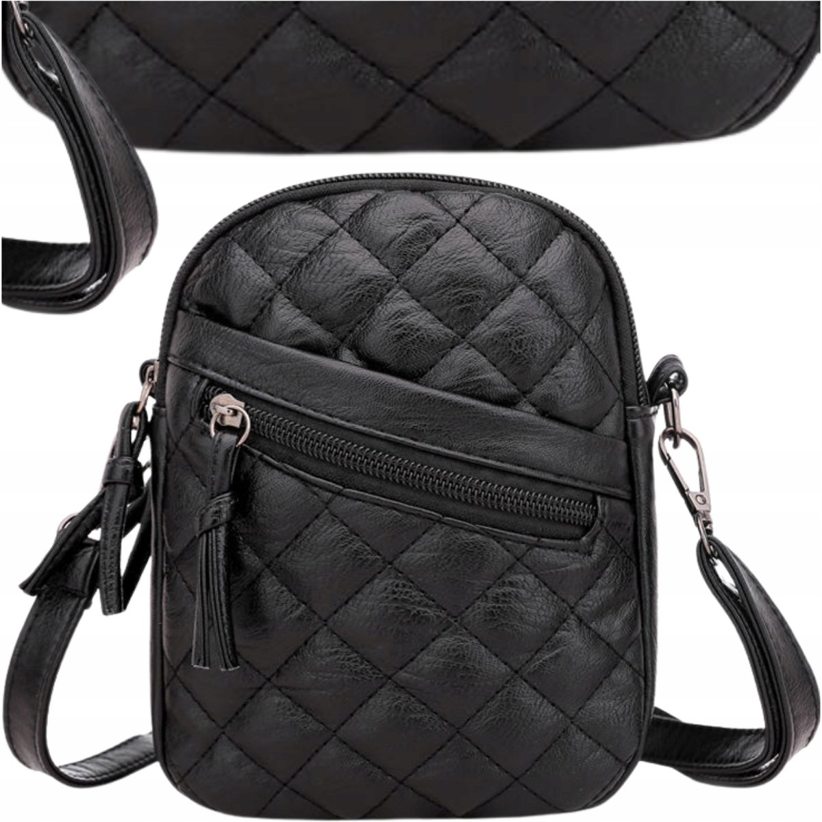 Torebka skórzana damska na ramię listonoszka CROSSBODY boho na telefon