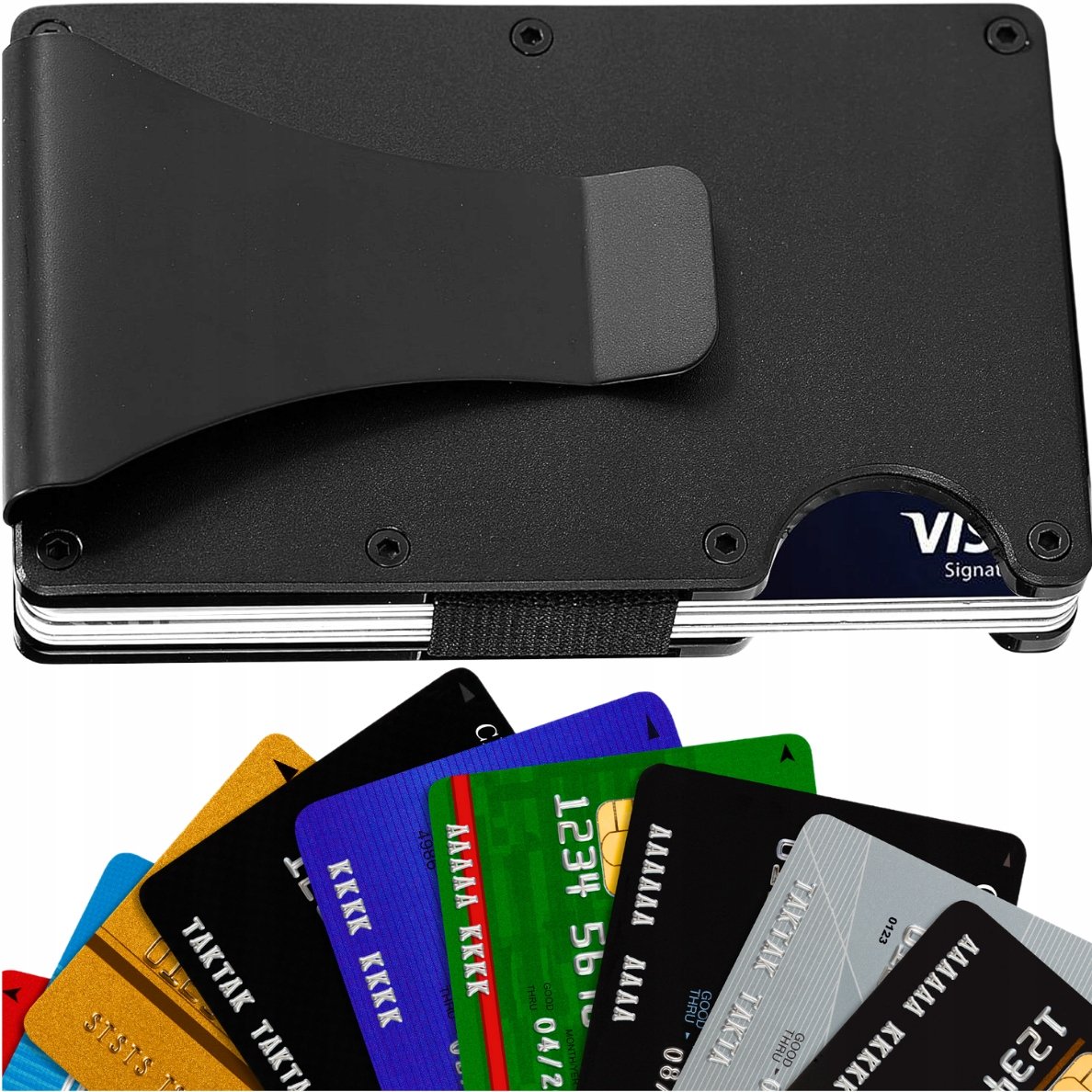 Metalowy Portfel męski etui na karty futerał antykradzieżowy organizer