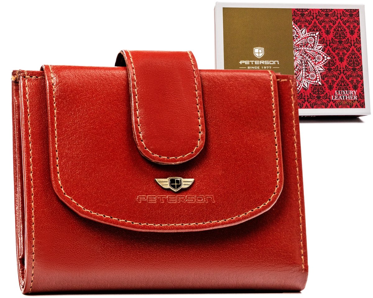 Portfel damski ze skóry naturalnej z ochroną kart RFID Peterson, brązowy