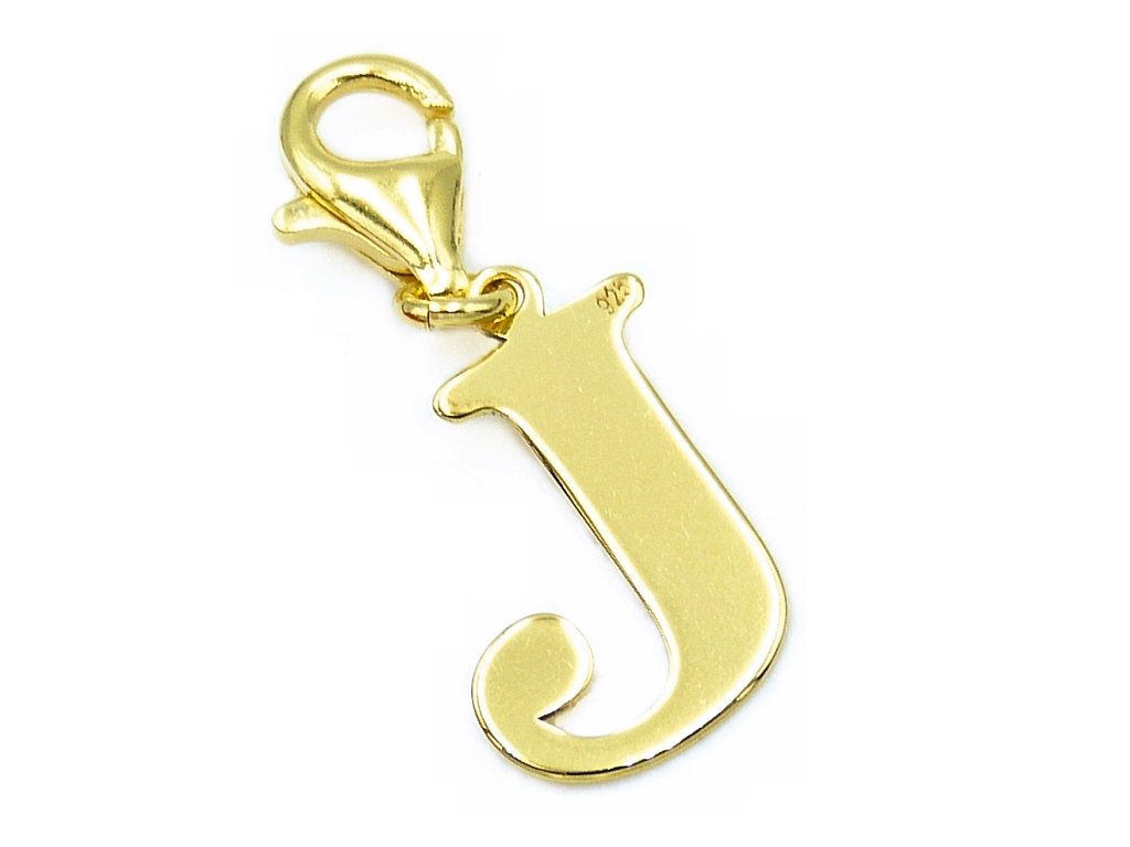 Pozłacany charms przywieszka literka J