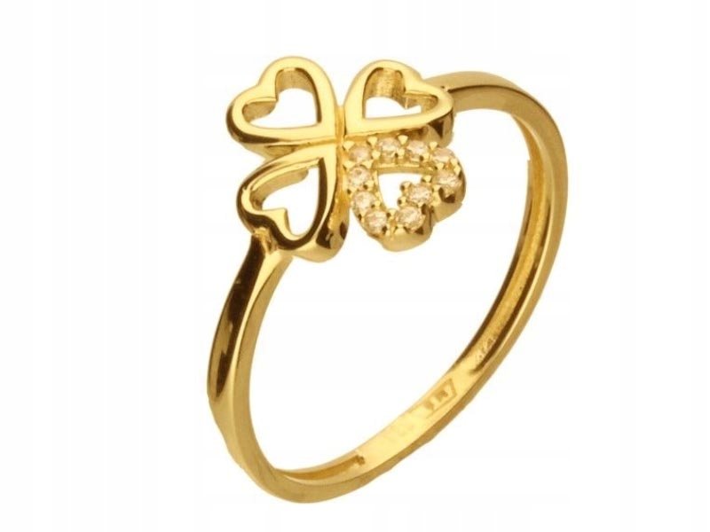 Złoty pierścionek 333 KONICZYNA CYRKONIE R 12