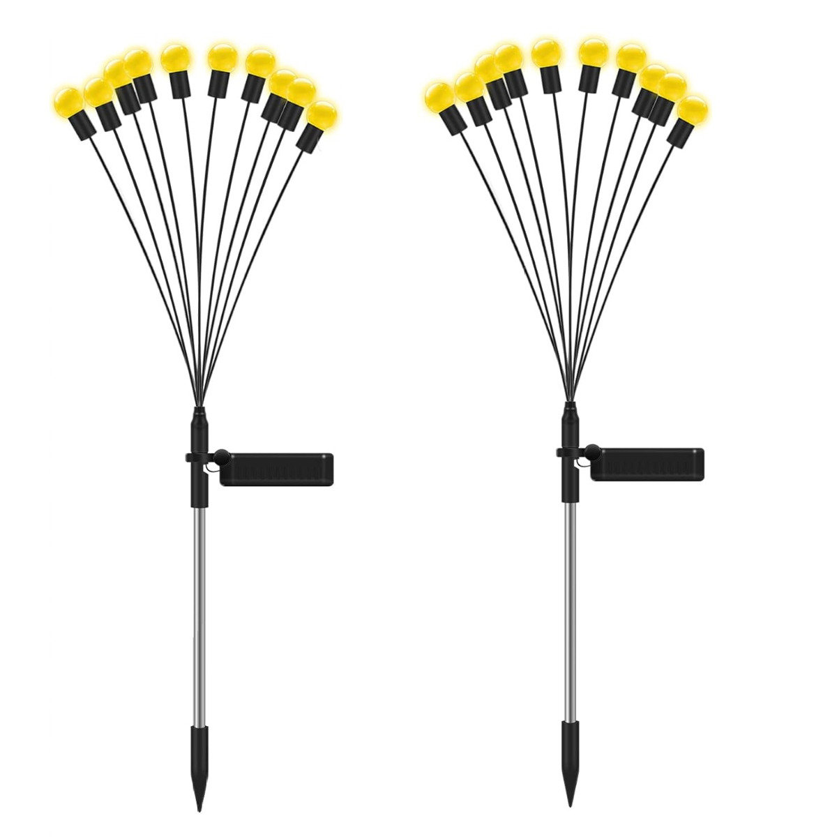 LAMPA SOLAR KULECZKI LAMPKI SOLARNE 10 LED 2SZT OGRODOWA WBIJANA KIWACZKI