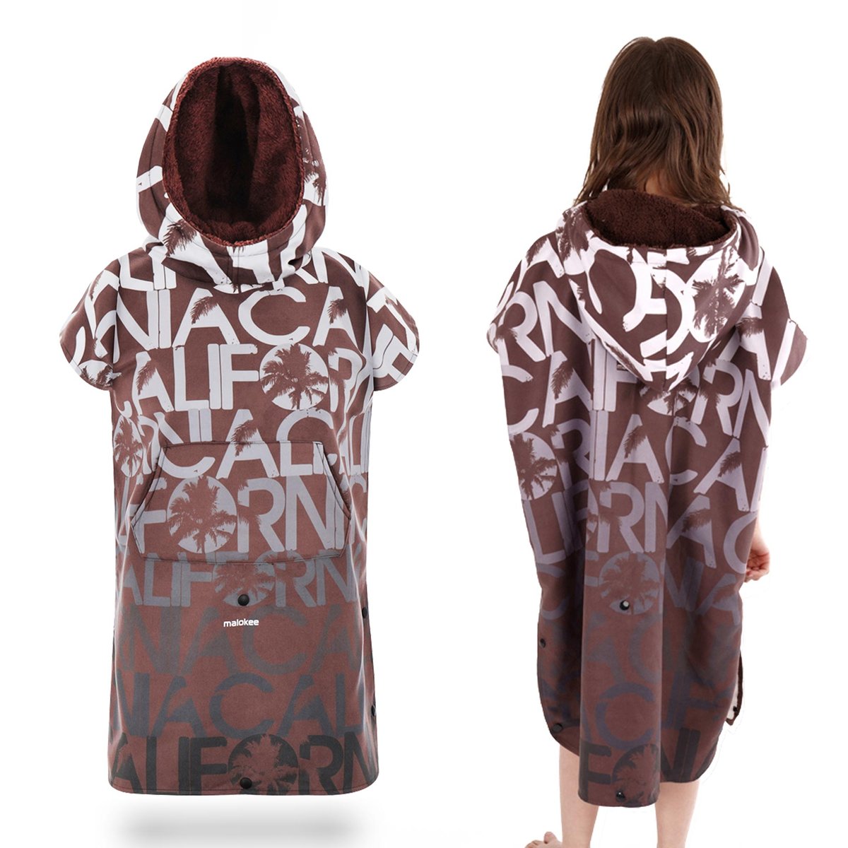 Poncho dla dzieci California brązowe 3-8 lat
