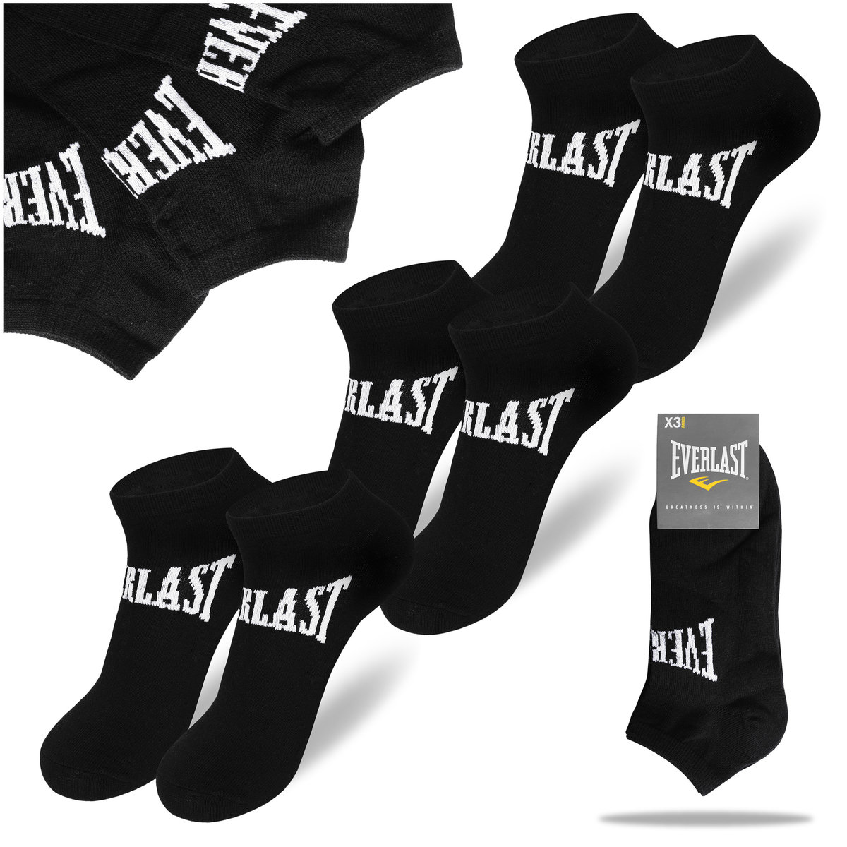 Everlast Skarpety Męskie Stopki 3 pary 33651 Rozmiar 39/42