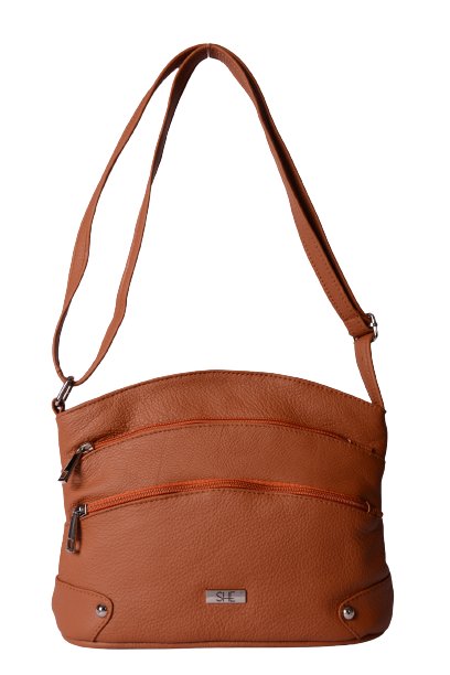 Elegancka skórzana brązowa listonoszka SHE