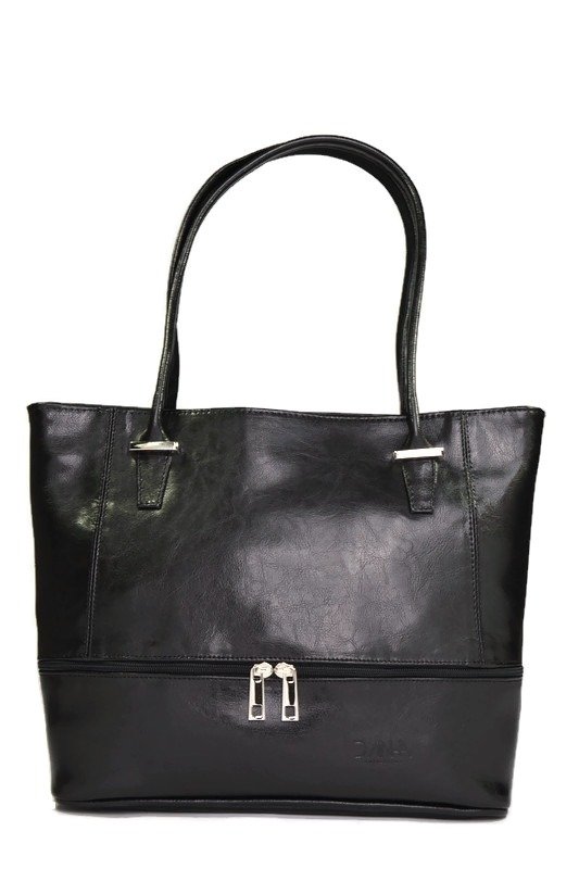 Czarna skórzana shopperka