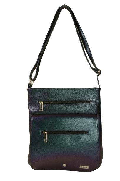 Prostokątna skórzana listonoszka holo