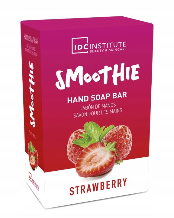 IDC Institute, Nawilżające mydło w kostce do rąk truskawkowe smoothie, 75g