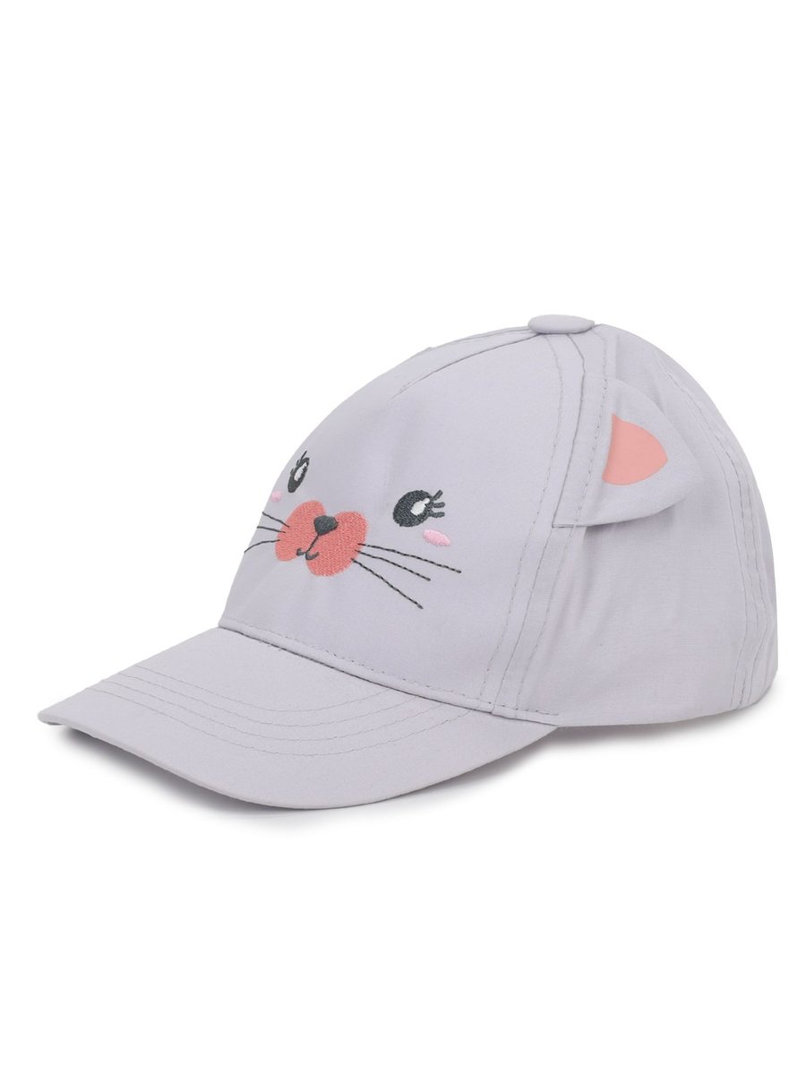 Czapka z daszkiem bejsbolówka dziewczęca kotek szara 42-46 YOCLUB