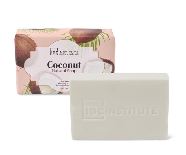 IDC Institute, Nawilżające mydło w kostce do rąk o zapachu kokosowym, 100g