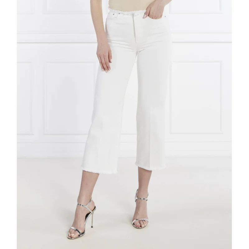 Michael Kors Jeansy FRAYED WB CROP FLARE | Cropped Fit