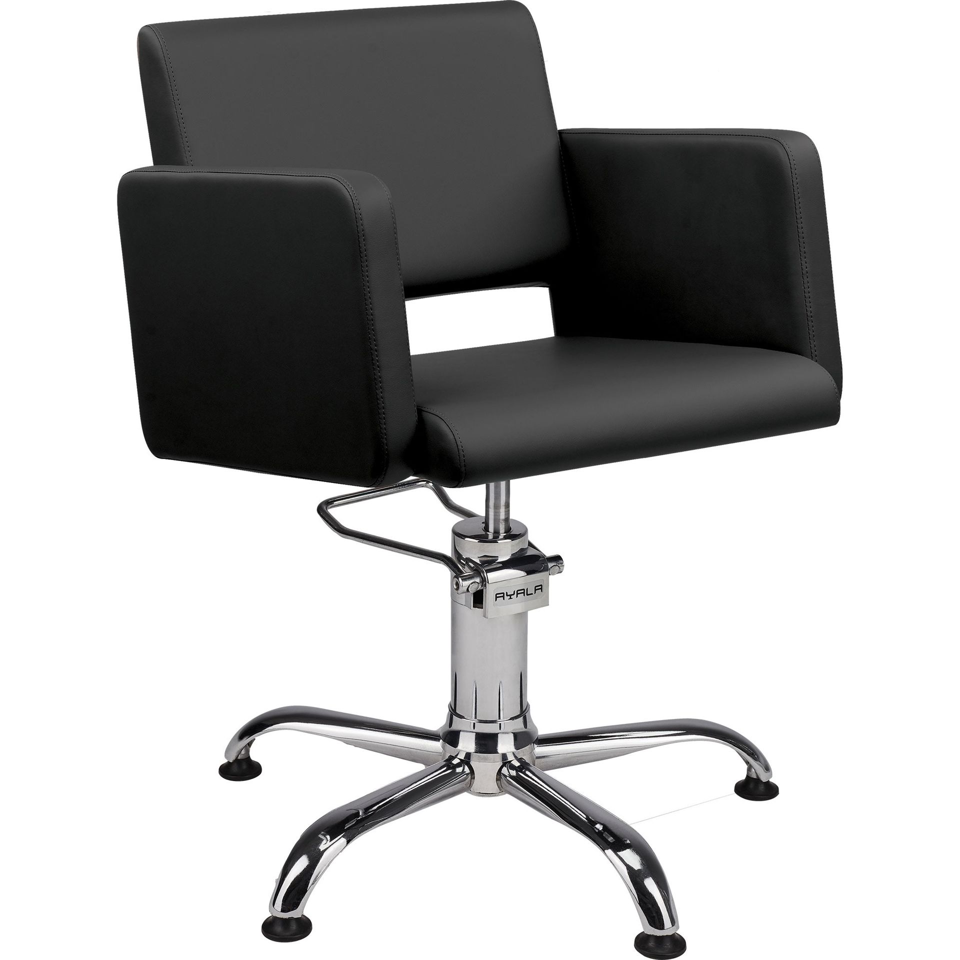 Fotel Fryzjerski Ayala Lea 01 Rodzaj podstawy: Pięcioramienna Stopki Czarne