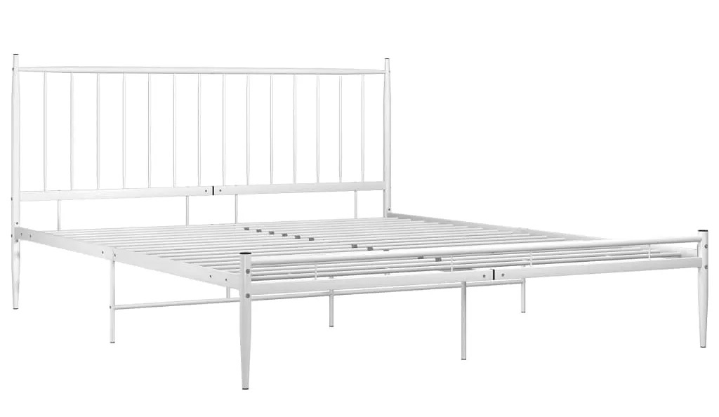 Białe metalowe łóżko małżeńskie 180x200 cm D2-N47
