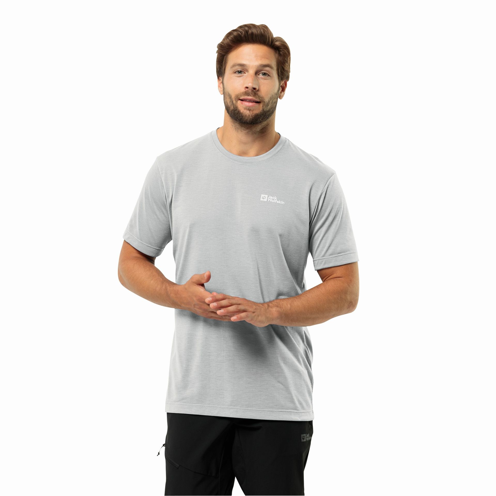 Męski t-shirt Jack Wolfskin VONNAN S/S T M cool grey - S