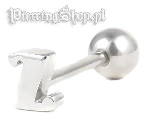 KOLCZYK DO JęZYKA LITERA Z grubość 1,6mm średnica kulki 6mm (BLSC31Z)-dł. pręta 14mm