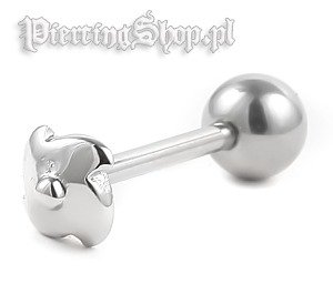 KOLCZYK DO JęZYKA SAW TONGUE RING grubość 1,6mm średnica kulki 6mm (BLSC6)-dł. pręta 14mm