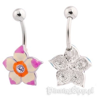 kolczyk do pępka KWIATEK E [BST182]-dł. pręta 10mm