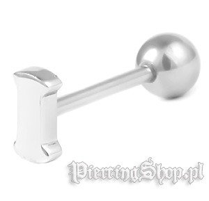KOLCZYK DO JęZYKA LITERA I grubość 1,6mm średnica kulki 6mm (BLSC31I)-dł. pręta 14mm