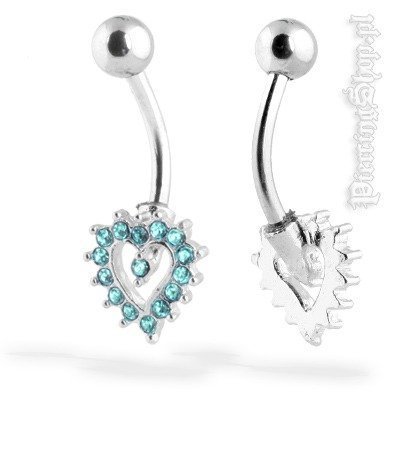 kolczyk do pępka FASHION 38 oczko aqua [BST11]-dł. pręta 10mm