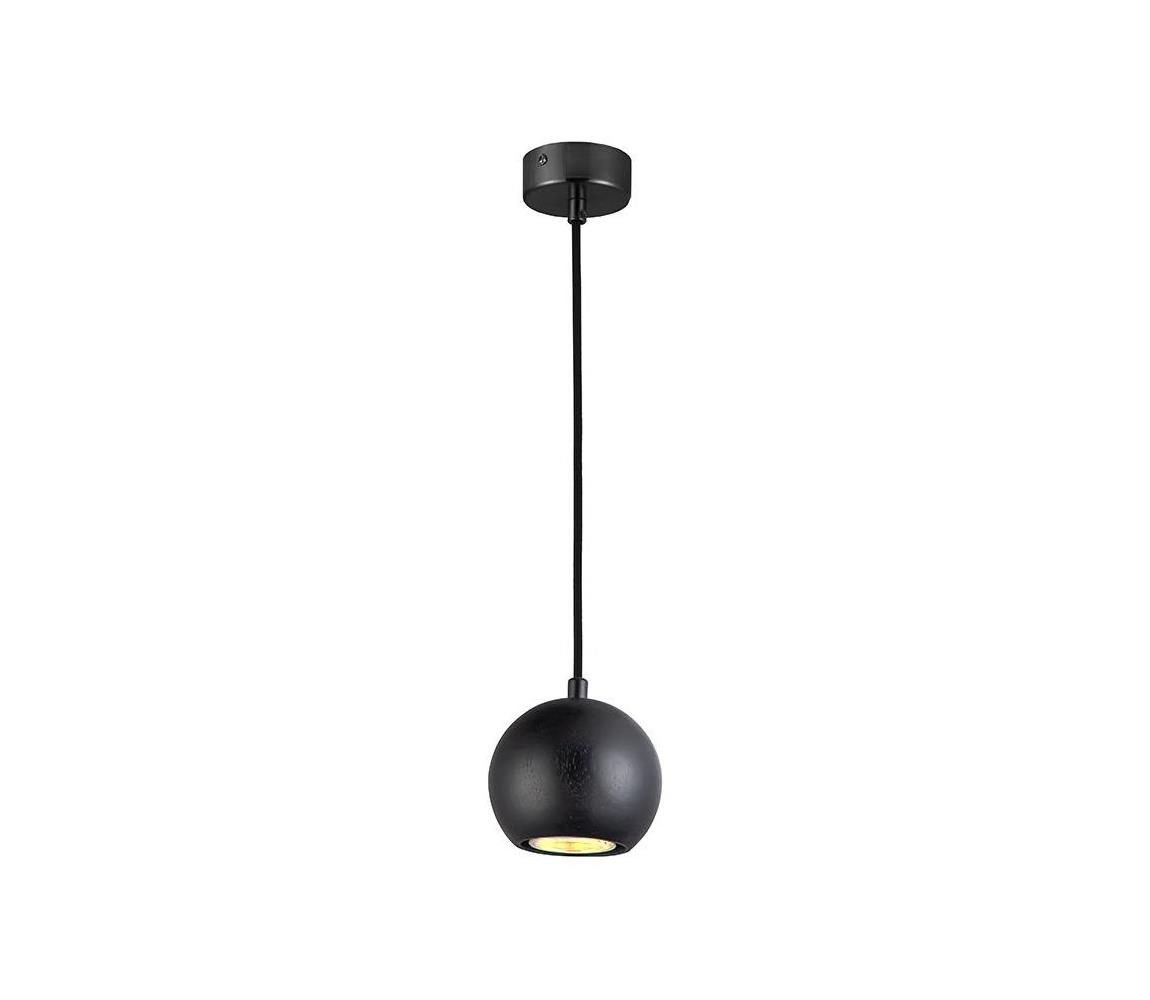 Żyrandol na lince 1xGU10/10W/230V popiół/solidne drewno czarny