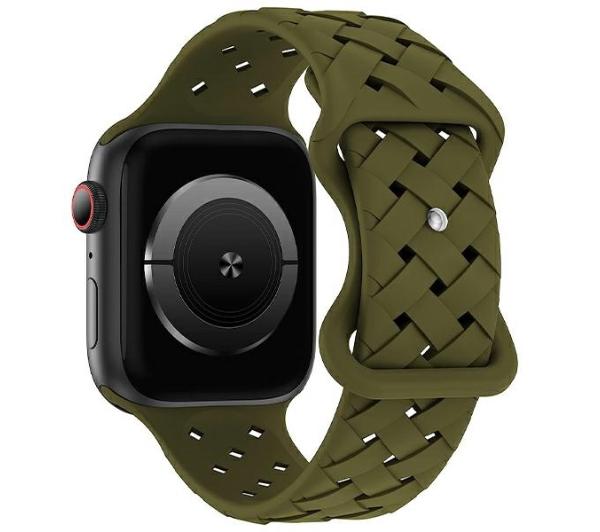 Beline do Apple Watch Silicone Woven 38/40/41mm (oliwkowy)