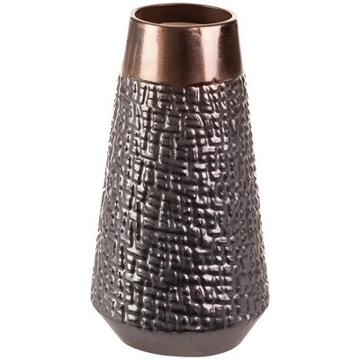 Wazon Z Glinki Ceramicznej Morena 14X14X26 Stalowy + Miedziany
