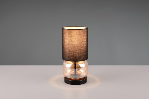 Elio lampa stołowa 1xE27 bursztynowa/czarna 517800113