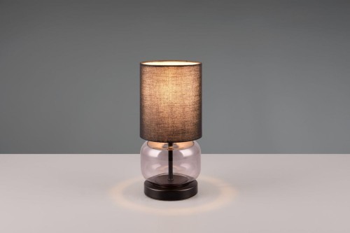 Elio lampa stołowa 1xE27 przydymiona/czarna 517800154