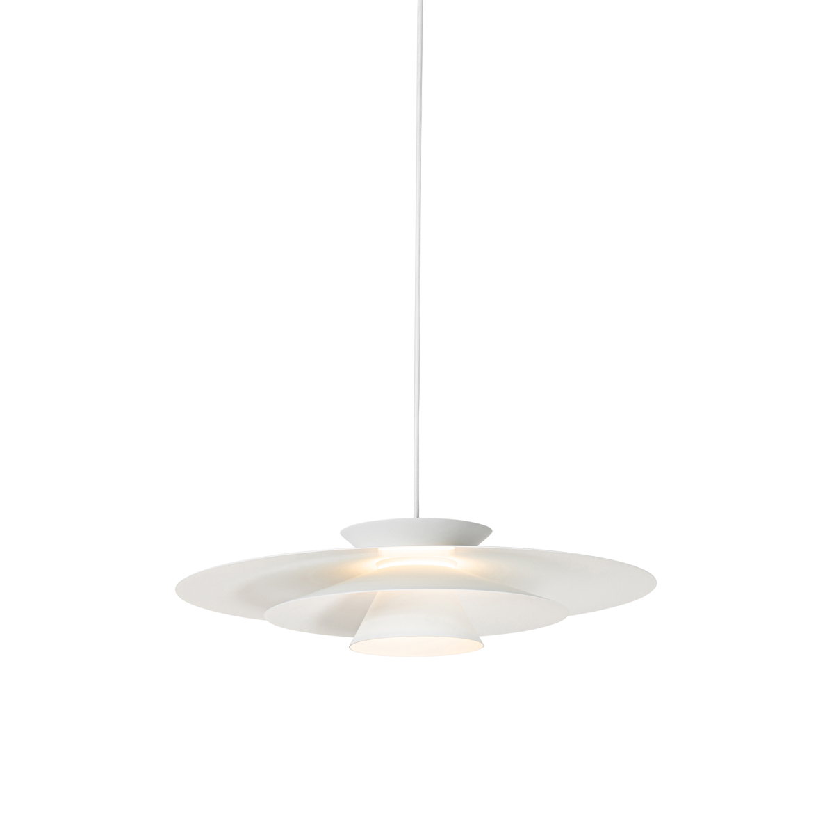 QAZQA Designerska lampa wisząca biała z 3-stopniowym ściemnianiem LED - Pauline