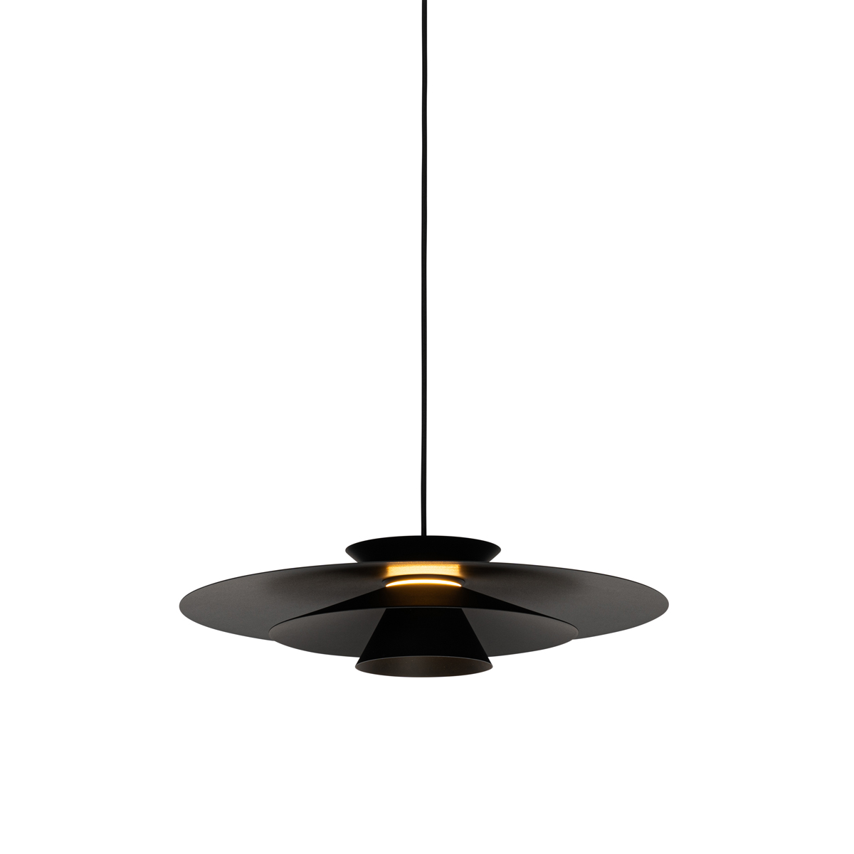 QAZQA Designerska lampa wisząca czarna z 3-stopniowym ściemnianiem LED - Pauline